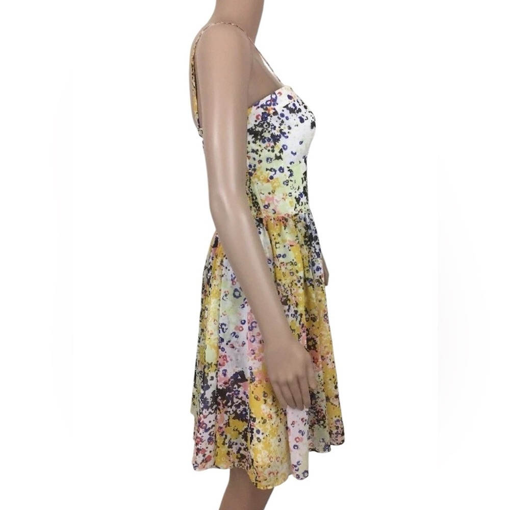 Guess LA Dress Sz 6 Cocktail Party Tanya Corset Chiffon Fit n Flare Colorful - Picture 6 of 14